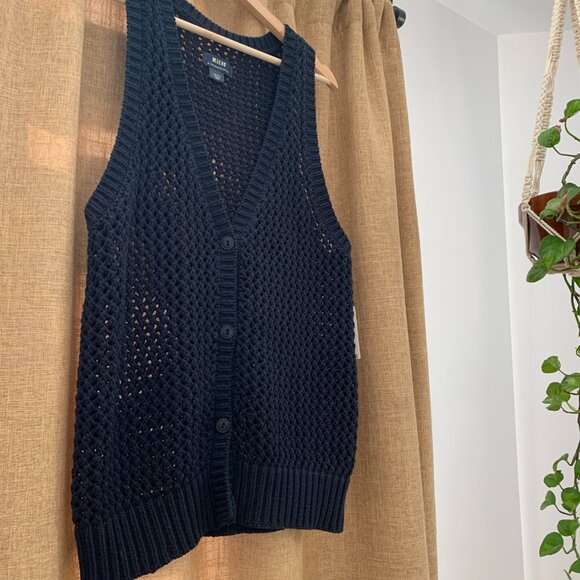 Anthropologie Maeve "Tammie Jo" Mesh Black Vest - S - Picture 2 of 8